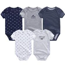 Cotton Bodysuit Set – 5 pcs (0-12M)