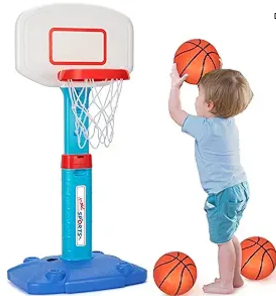 LACCHOUFEE Basketball Hoop Indoor Outdoor Toys for Toddlers 1-3, Kids Basketball